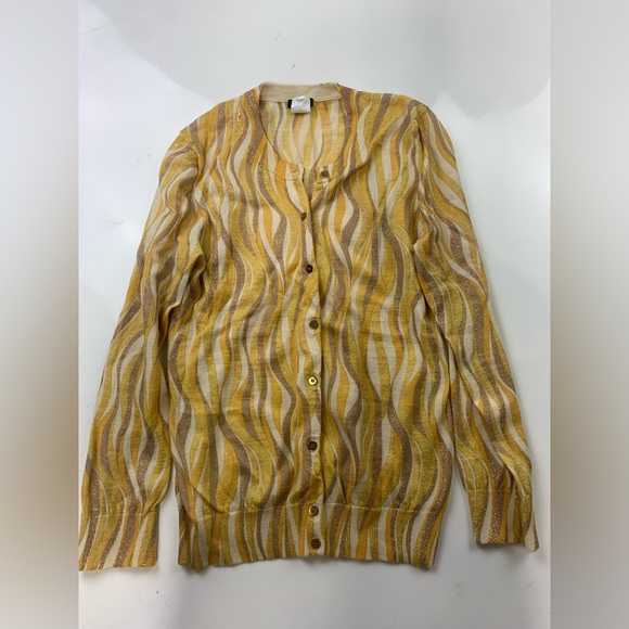 J.Crew yellow stripe blouse size M - Picture 1 of 3